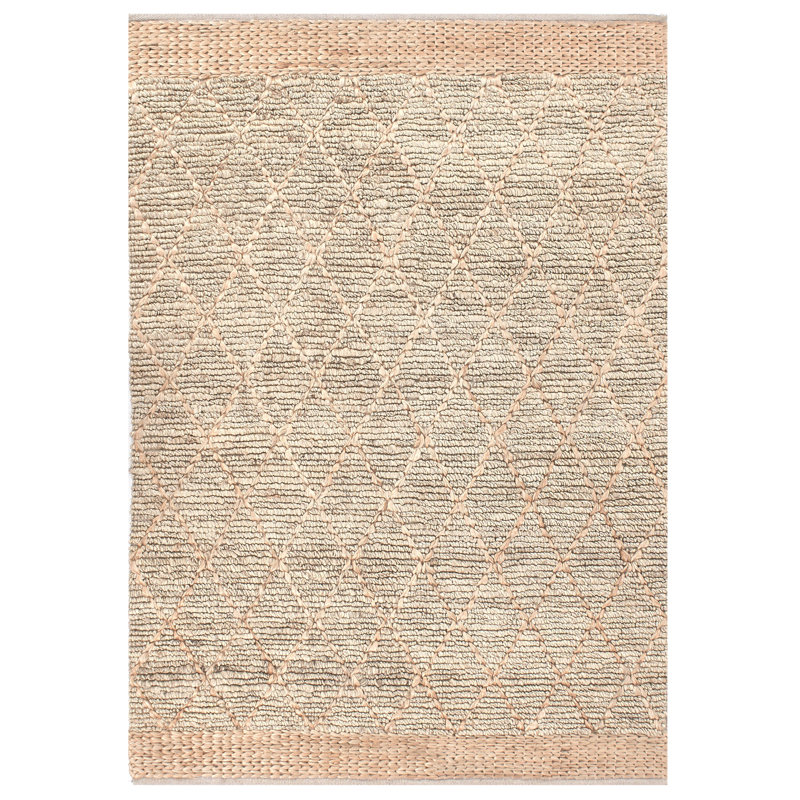 Tellikaya Geometric Jute / Sisal Hand Woven Area Rug, Rectangle 160 x 230 cm