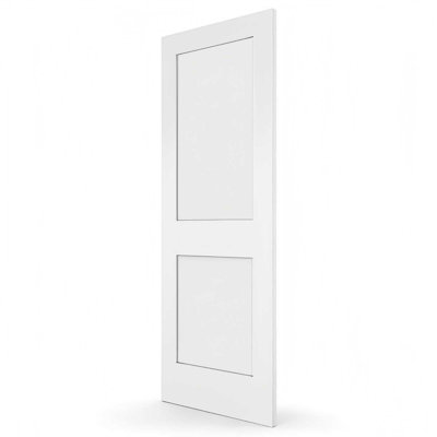 Porte intérieure en bois apprêté à 2 panneaux