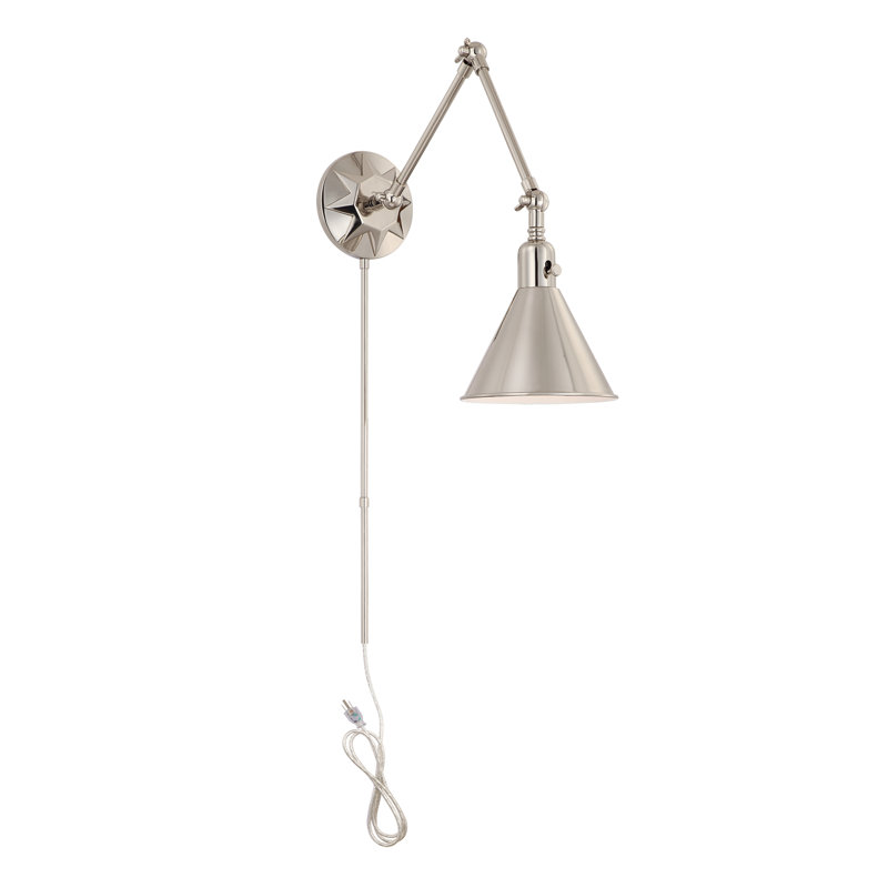Cattina Plug-in Swing Arm Sconce, Polished Nickel