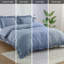 Ensemble de housse de couette à très grand lit, 2 pièces Shabby Chic Farmhouse, motif à volants rétro, microfibre douce, bleu-126214295-126214300
