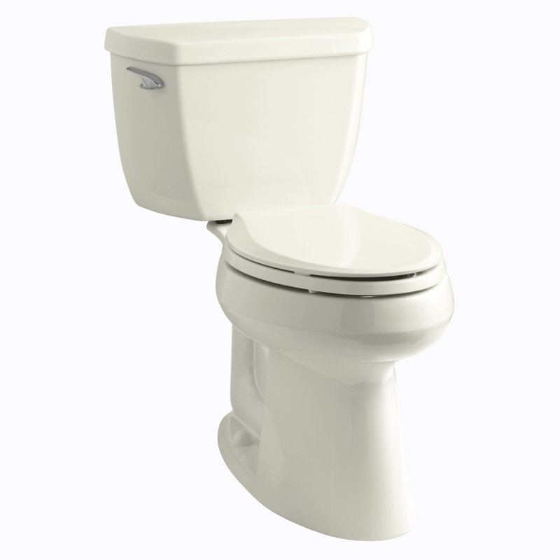 Highline 1.28 GPF Water Efficient Elongated Two-Piece toilet (Seat Not Included), Biscuit, Right-Hand
