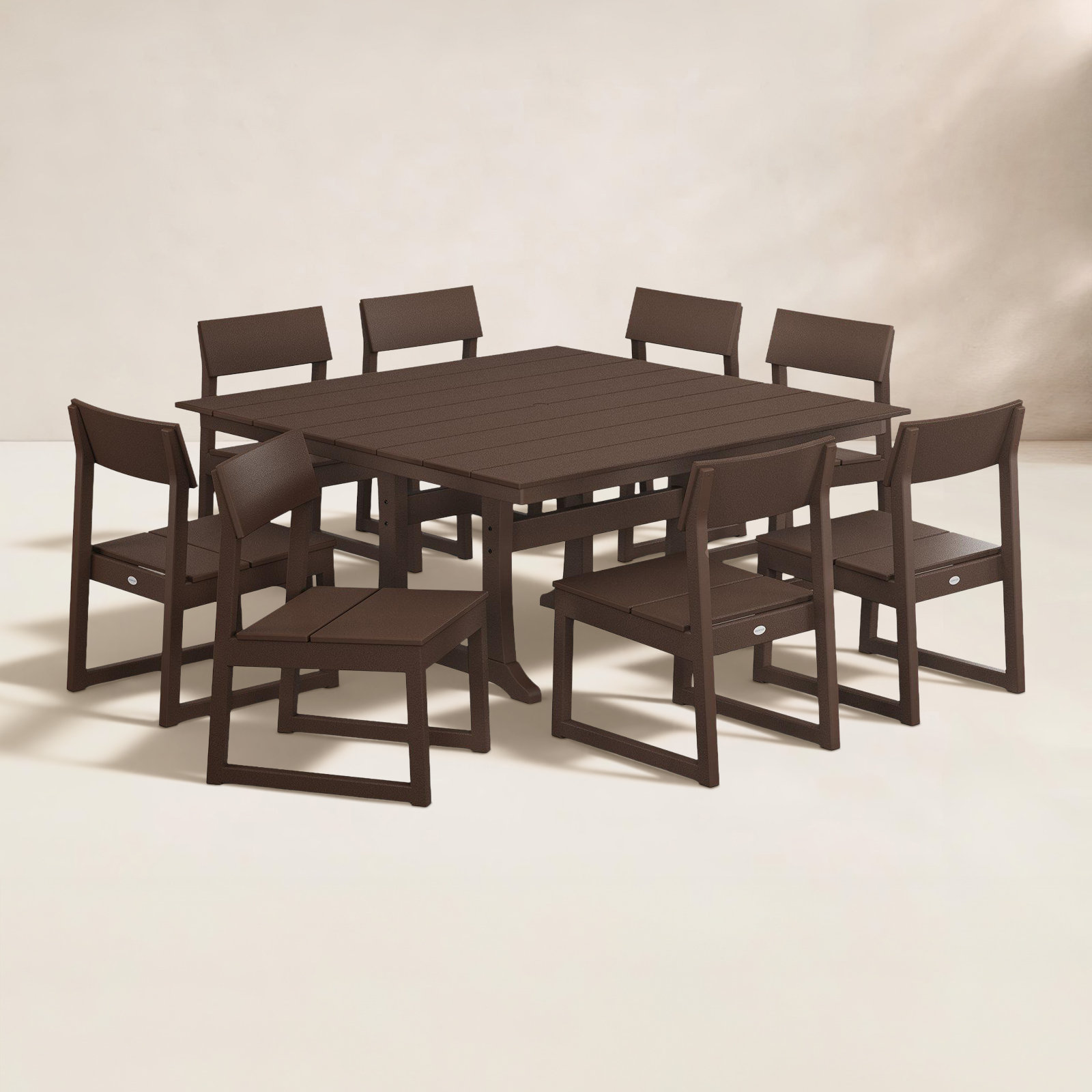 POLYWOOD® Edge 60" Patio Dining Set, Mahogany