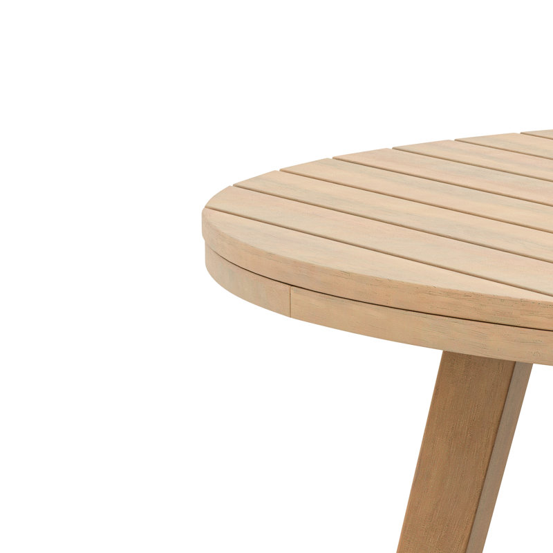 Ensemble d'extérieur 4 pièces en bois d'acacia massif avec canapé, causeuse, table basse et table de bout Pablo, naturel / blanc