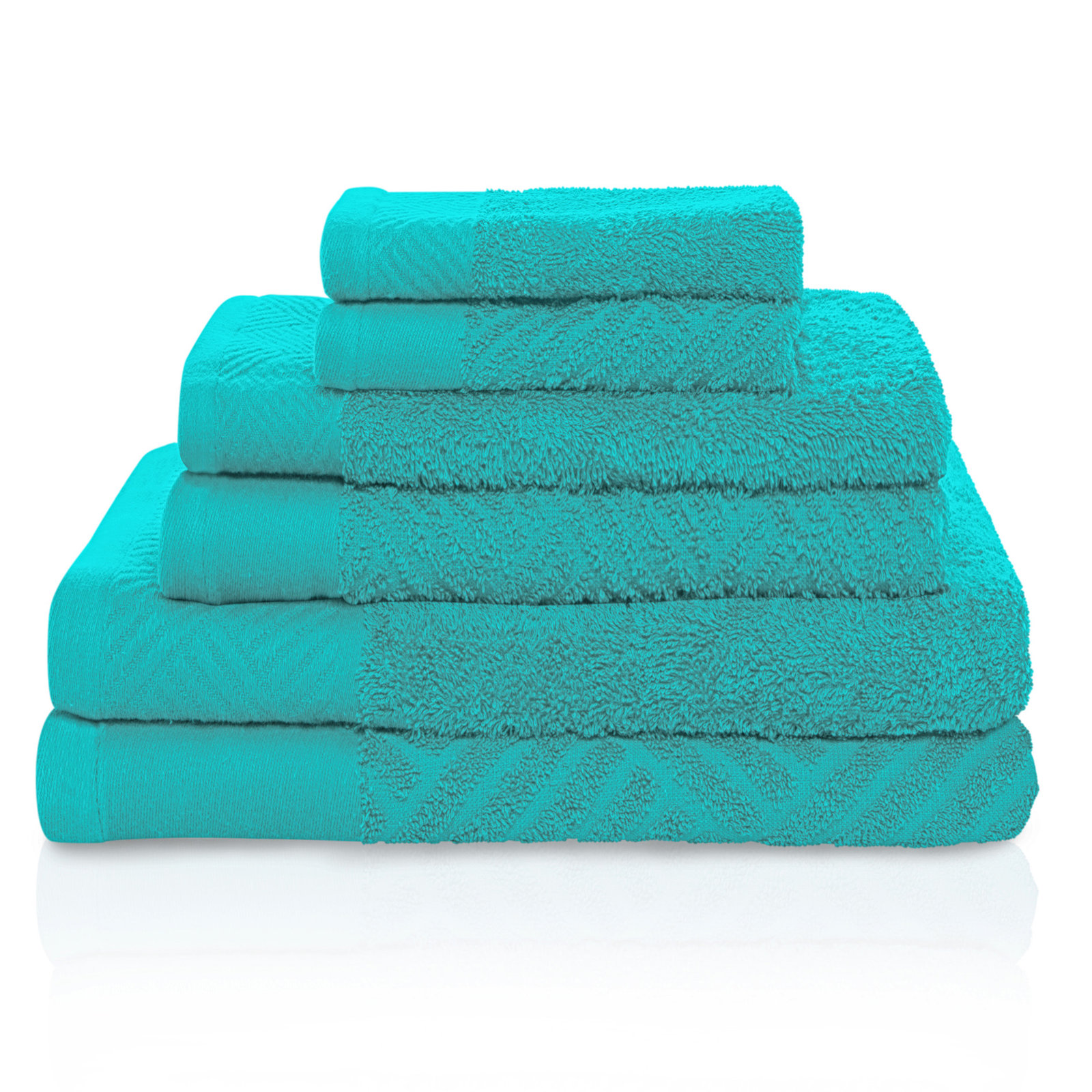 6-Piece Certified Egyptian Cotton Towel Set, Turquoise