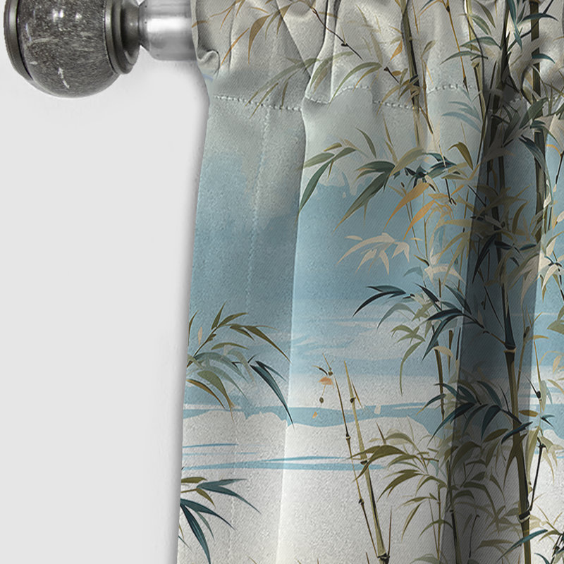 Bambou tranquillité motif tropical I - Rideau floral - Rideau occultant floral - 1 panneau, L 52 po x L 84 po