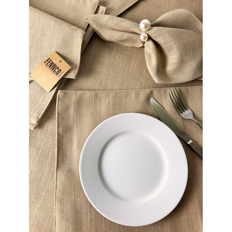 Modern Plain Design Everyday Table Runner, Beige, 54" x 16"