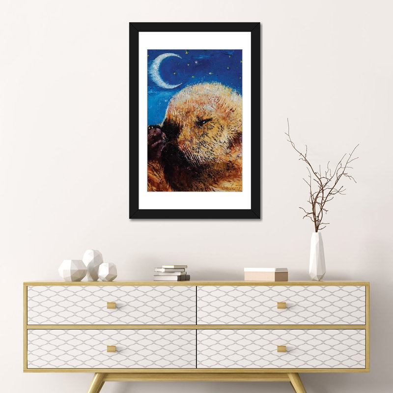 « sea panneaux pup », impression sur toile, H 24 po x l 16 po x P 1 po, Papier d'art encadré noir, Blanc