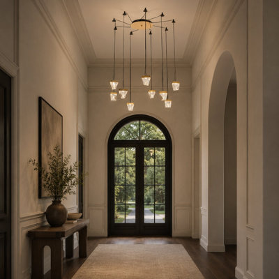 9 - Light LED Geometric Chandelier