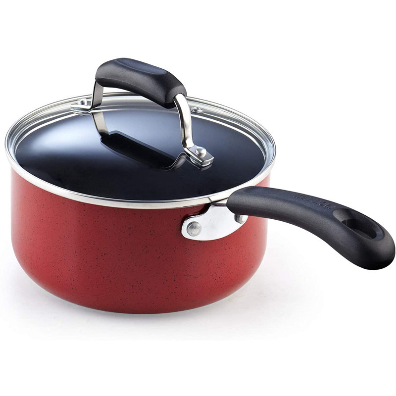 12-Piece Red Marble Nonstick Aluminum Cookware Set