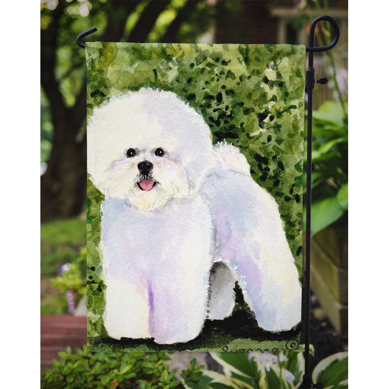 Drapeau de jardin 2 côtés bichon bichon frisé