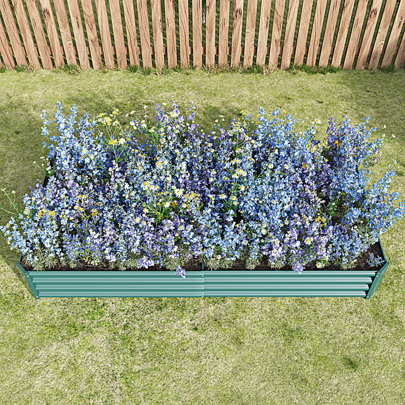 Raised Garden Bed Outdoor, Metal Raised  Rectangle Planter Beds for Plants, Vegetables, and Flowers, 6×3×1ft, Green