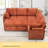 85" Modular Chenille Sectional Sleeper Sofa Bed With USB Charging Ports And Pull-Out Bed For Living Room-47270904