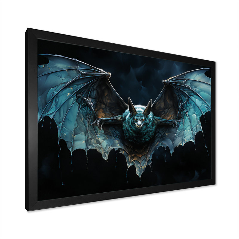 «Bat Nights Guardian», reproduction d'art sur toile, H 12 po x l 20 po x P 1 po, Cadre photo noir