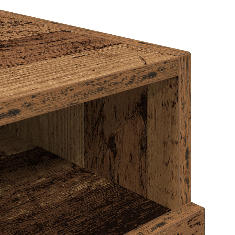Bedside Cabinet Compact Storage, Old Wood