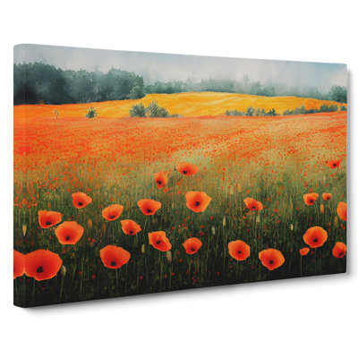 Poppy Field Watercolour Vol.3 - Wrapped Canvas