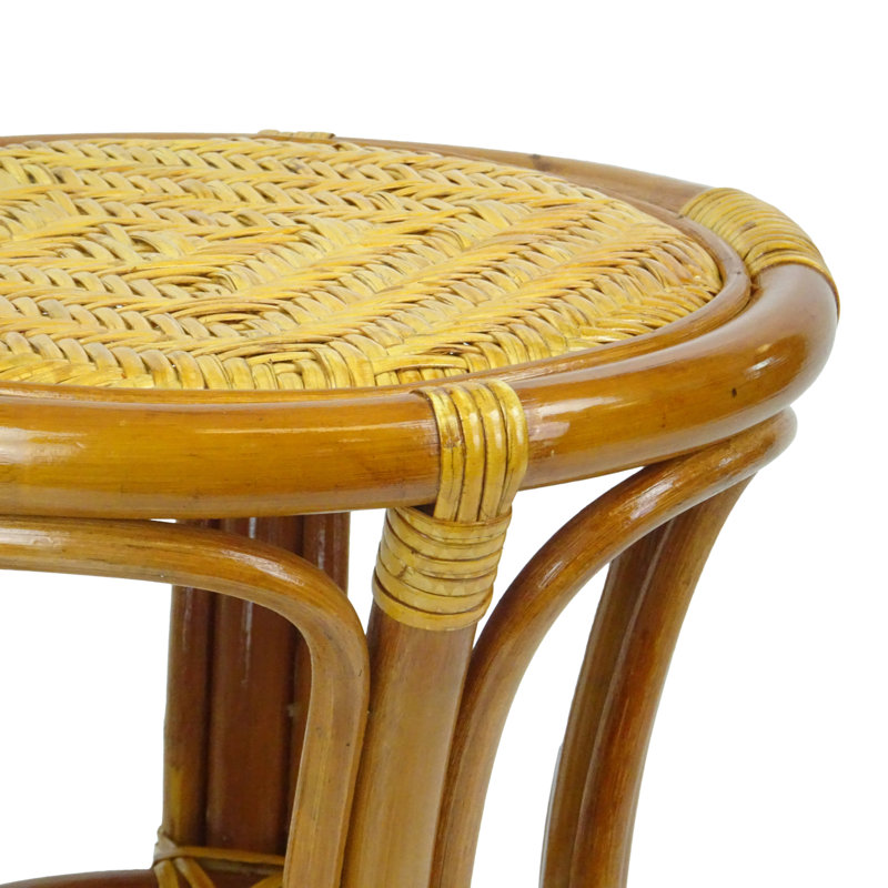 Romel Rattan Accent Stool, Colonial