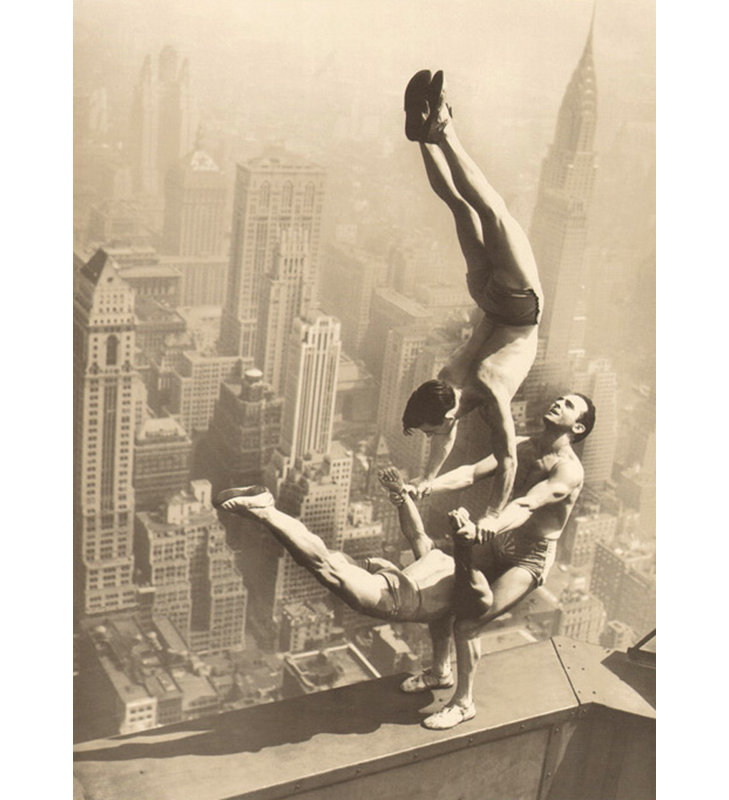 Acrobats on the Empire State Building, 18" H x 13" W