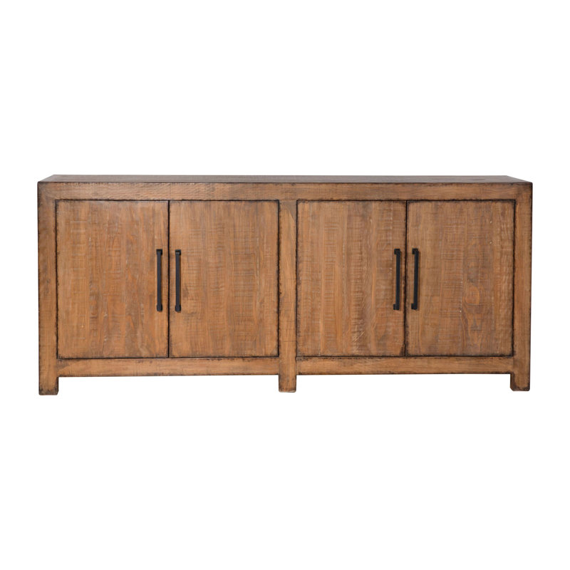 Merwin 84-Inch Reclaimed Pine 4-Door Sideboard, Brown