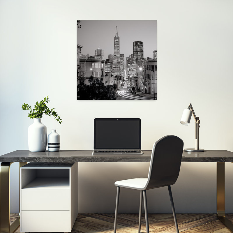 San Francisco Skyline 1, art contemporain, H 18 po x l 18 po