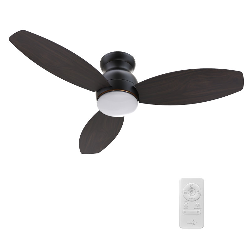  Ventilateur de plafond 48 po avec télécommande, ensemble d'éclairage inclus., Noir / noyer foncé