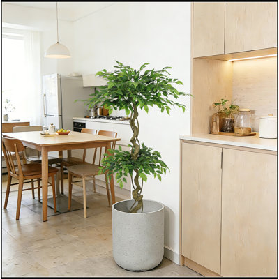 Ficus artificiel de 5,2 pi, faux banian réaliste avec pot, parfait pour la verdure toute l'année et un décor nécessitant peu d'entretien