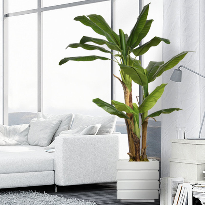 Feuille de bananier artificielle 52 po Panama, Blanc