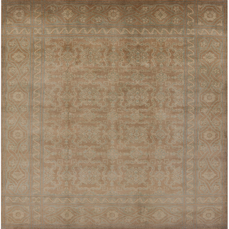 Tapis oriental brun Decorah, Carré 4 pi