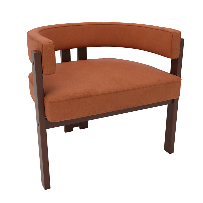 La chaise d'appoint à 3 pieds, en mousse haute, offre un siège relaxant, un dossier ouvert orange avec un revêtement serein pour les espaces de vie