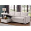 Canapé-lit modulaire réversible en tissu tissé beige 84,5 po avec méridienne de rangement-485793657