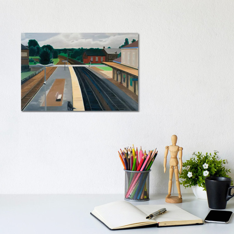 Train Station In Normandy by Nick Savides - Print on Canvas, Wrapped Canvas, 20.32 cm H x 30.48 cm W