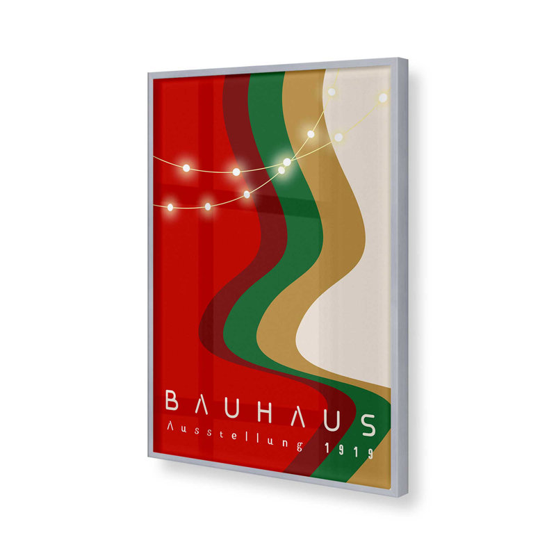 Affiche Holiday Holiday Glow Bauhaus I, Cadre simple en chrome poli poli, H 25,25 po x l 19,25 po