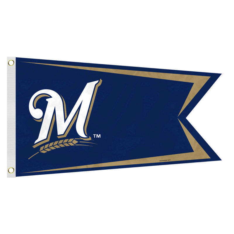 Yankees nylon 14 x 15 po drapeau maison, Brewers de Milwaukee