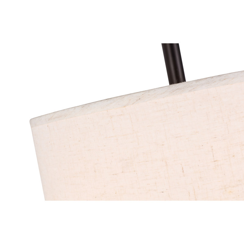 Lustree tambour 3 lumières Cisbrough, Blanc, Bronze, H 7 po x l 15 po x p 15 po