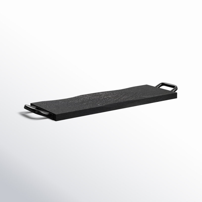 Alina Metal Tray, Black, 2" H x 26" W x 7" D