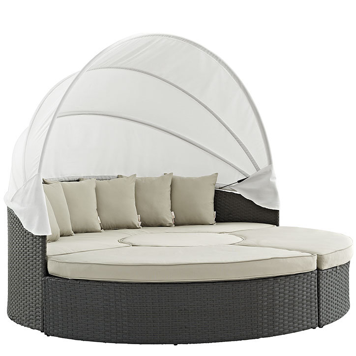 Lit de jour Sunbrella Modway, Toile Sunbrella® beige antique