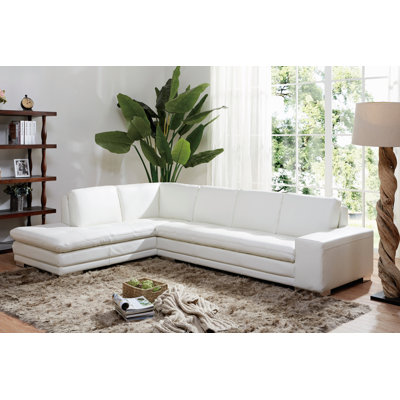 Canapé modulaire en cuir véritable 124 po