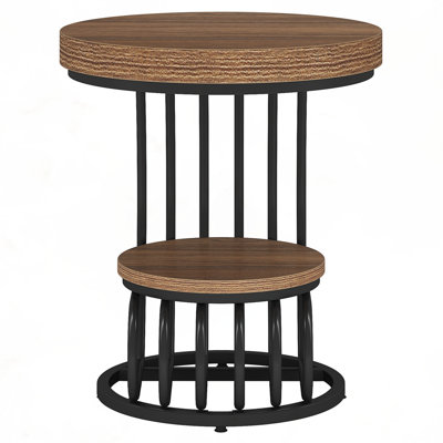 19.68" Round Vintage End Table