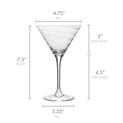 Mikasa Cheers 10 oz. Martini Glasses, Set of 4