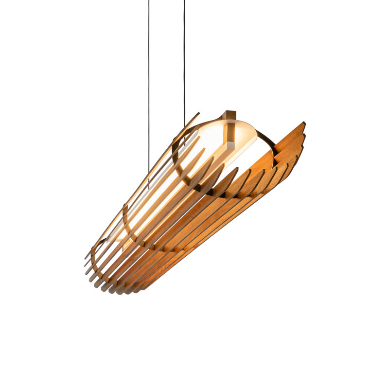 Lex 1 - Light LED Pendant, Black, White Washed Oak