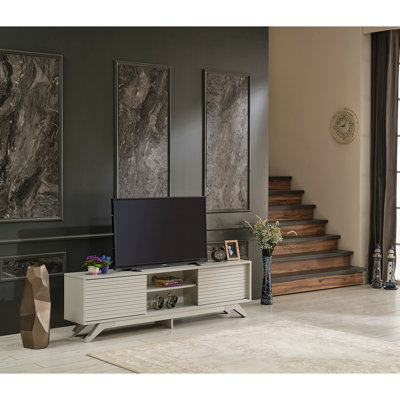 Meuble télé 2 portes 2 tablettes Modern