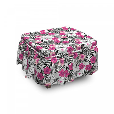 Housse pour repose-pieds feuille floral