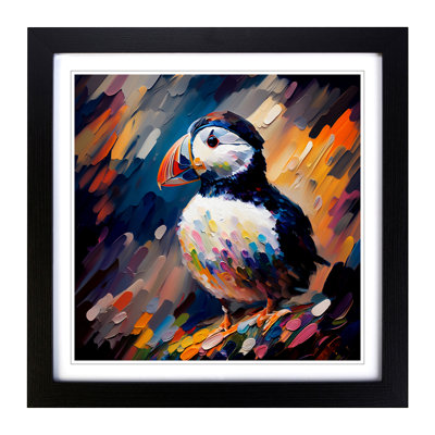 Puffin Palette Knife - Framed Print