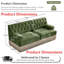 Élégant canapé Chesterfield en velours vert - capitonné à boutons et jupe à pampille pour des espaces de vie confortables-901897606