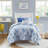 Full/Queen Floral Striped Comforter Set