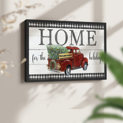 Christmas Pickup Home -Framed Print - Restickable