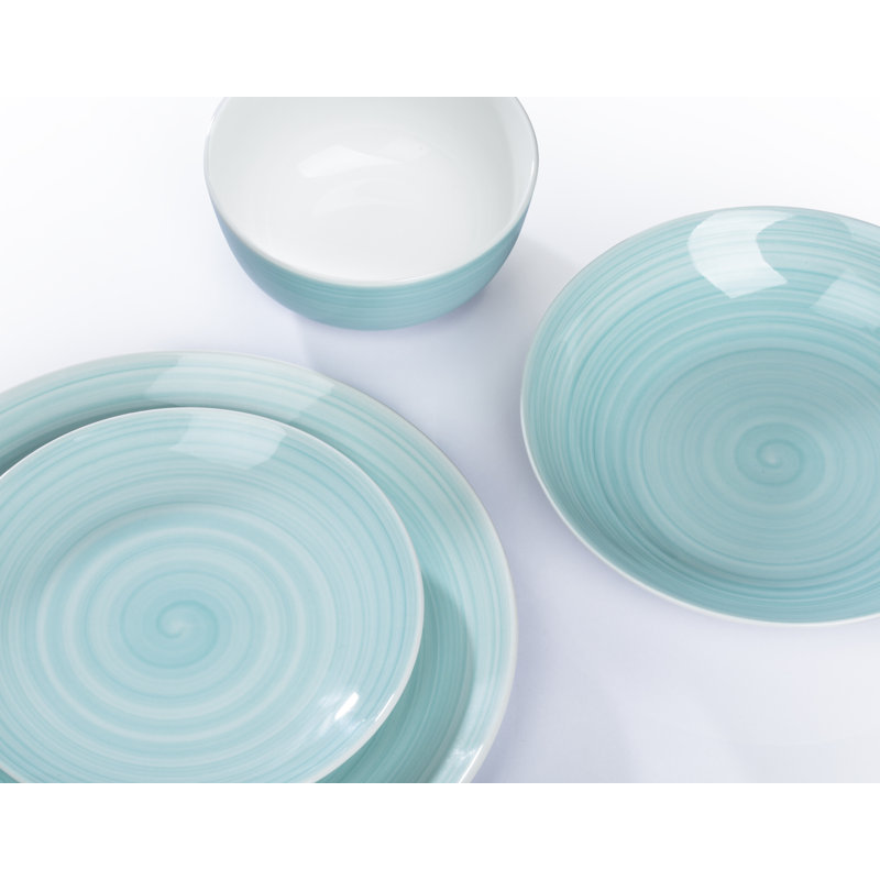 Dorthy 16 Piece Porcelain China Dinnerware Set - Service for 4, Blue