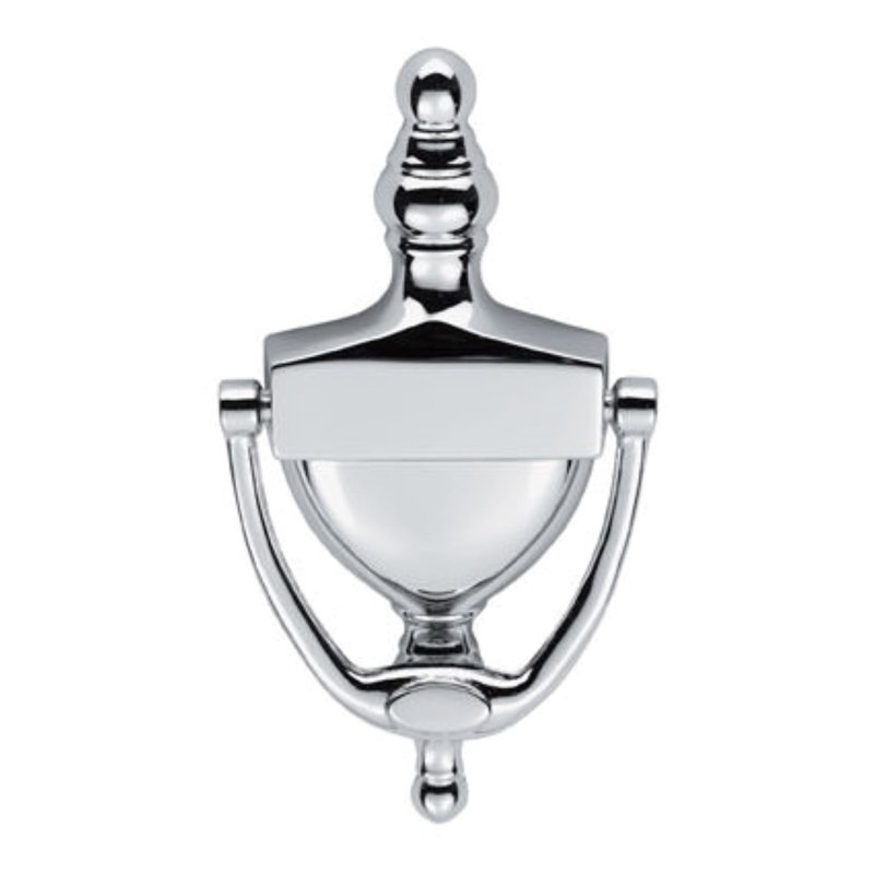 Liggett Victorian Urn Door Knocker, Polished Chrome, 15.25cm H x 15.25cm W x 7.7cm D