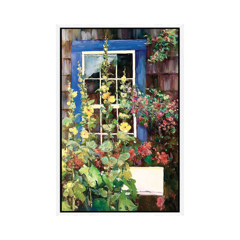 Blue Door by Catherine M. Elliott - Painting on Canvas, 66.04 cm H x 45.72 cm W, White Framed