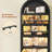 79.4" Tall Arched Cabinet, Modern 7-tier Bookcase With Led Light And Adjustable Shelf For Living Room, Kitchen, Home Office, Black-1501343312