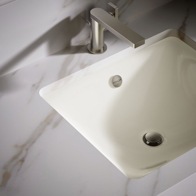 Iron Plains Dual-Mount Bathroom Sink, Biscuit